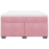 Cama box spring con colchón terciopelo rosa 140x190