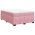 Cama box spring con colchón terciopelo rosa 140x190