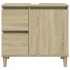 Set de muebles de baño 3 pzas madera contrachapada roble