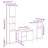 Set de muebles de baño 3 pzas madera contrachapada roble