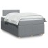 Cama box spring con colchón tela gris claro 120x200