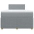 Cama box spring con colchón tela gris claro 120x200