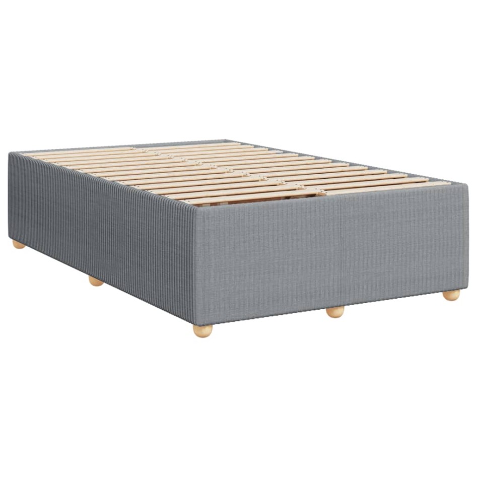 Cama box spring con colchón tela gris claro 120x200