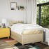 Cama box spring con colchón tela color crema 120x200