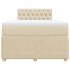 Cama box spring con colchón tela color crema 120x200