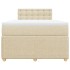 Cama box spring con colchón tela color crema 120x200