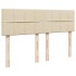 Cama box spring con colchón tela color crema 140x190