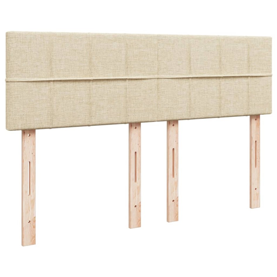 Cama box spring con colchón tela color crema 140x190