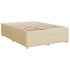 Cama box spring con colchón tela color crema 140x190