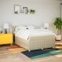 Cama box spring con colchón tela color crema 140x190