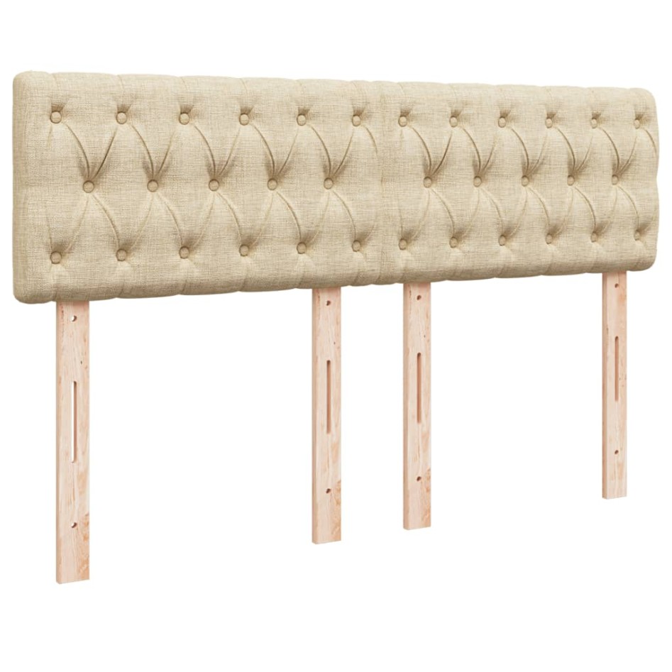 Cama box spring con colchón tela color crema 140x190