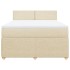Cama box spring con colchón tela color crema 140x200