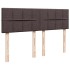 Cama box spring con colchón tela marrón oscuro 140x200