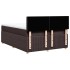 Cama box spring con colchón tela marrón oscuro 140x200