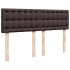 Cama box spring con colchón tela marrón oscuro 140x200
