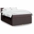 Cama box spring con colchón tela marrón oscuro 160x200
