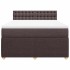 Cama box spring con colchón tela marrón oscuro 160x200