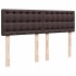 Cama box spring con colchón tela marrón oscuro 160x200