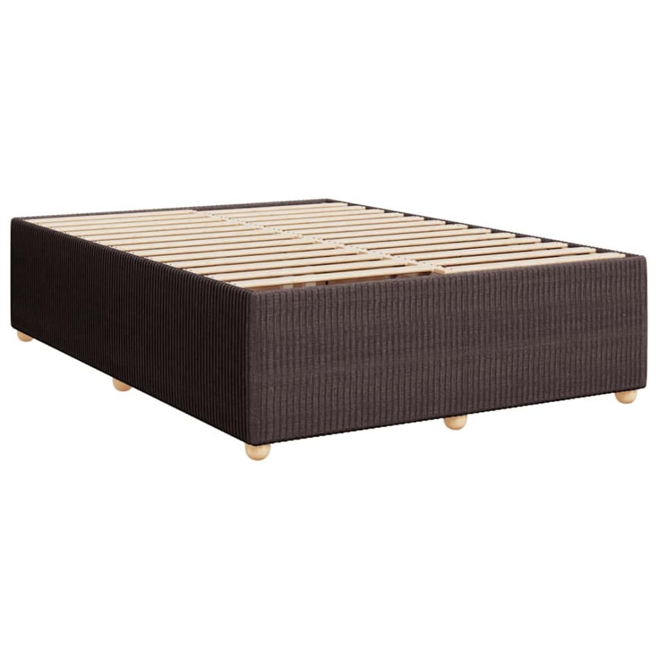 Cama box spring con colchón tela marrón oscuro 160x200