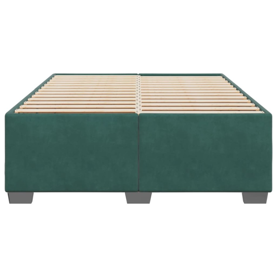 Estructura cama sin colchón terciopelo verde oscuro 140x200