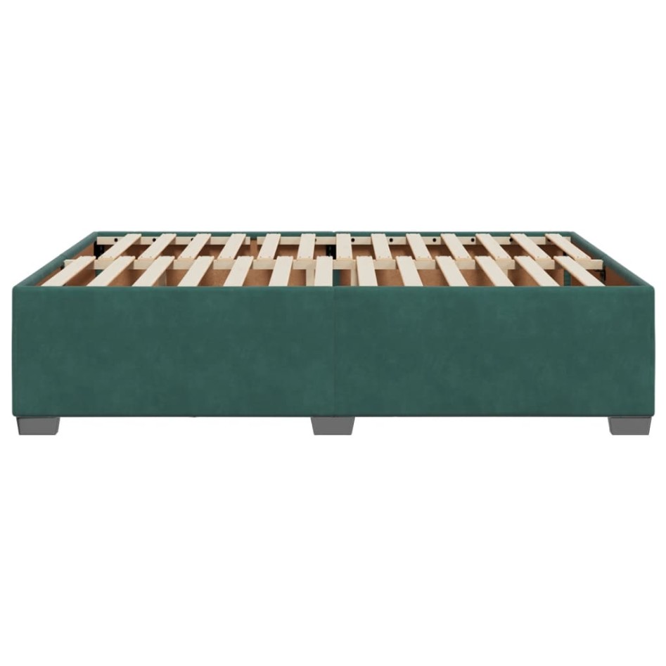 Estructura cama sin colchón terciopelo verde oscuro 140x200