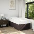 Estructura de cama sin colchón tela marrón oscuro 100x200