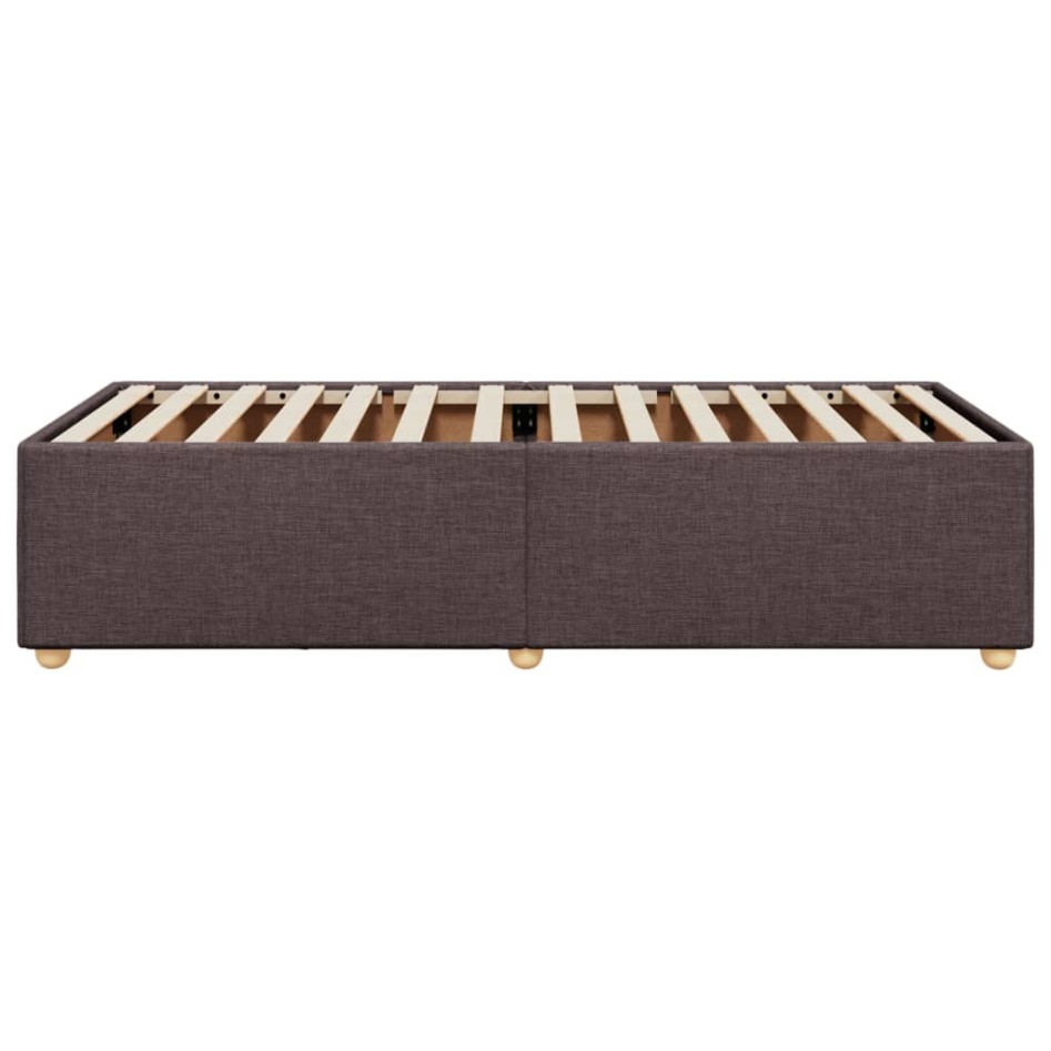 Estructura de cama sin colchón tela marrón oscuro 100x200