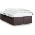 Estructura de cama sin colchón tela marrón oscuro 120x190