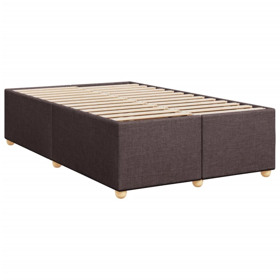 Estructura de cama sin colchón tela marrón oscuro 120x190