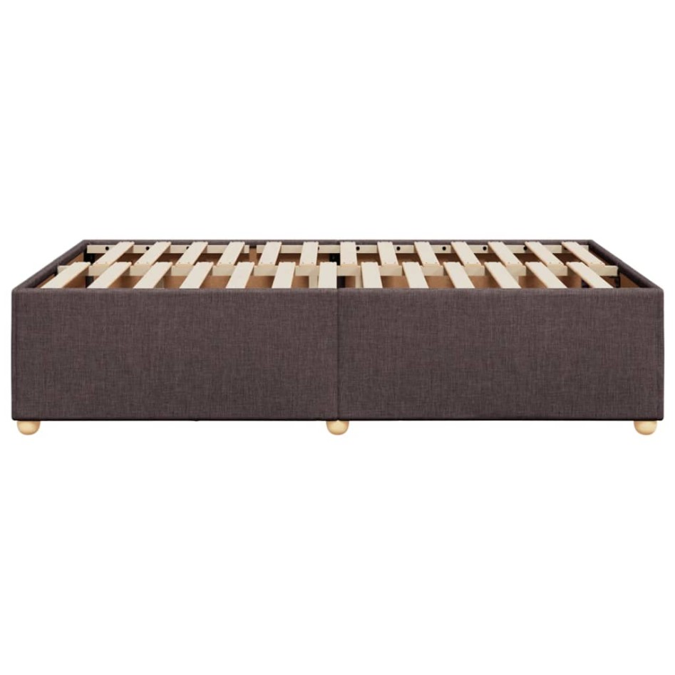 Estructura de cama sin colchón tela marrón oscuro 120x190