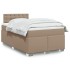 Cama box spring con colchón cuero sintético capuchino