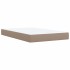 Cama box spring con colchón cuero sintético capuchino