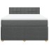 Cama box spring con colchón tela gris oscuro 140x200