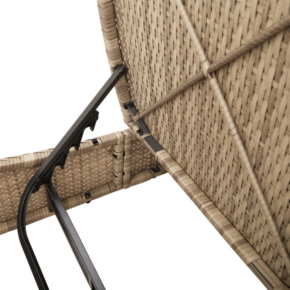 Tumbona doble con cojines ratán sintético