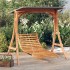 Tumbona columpio con toldo madera maciza abeto acabado de