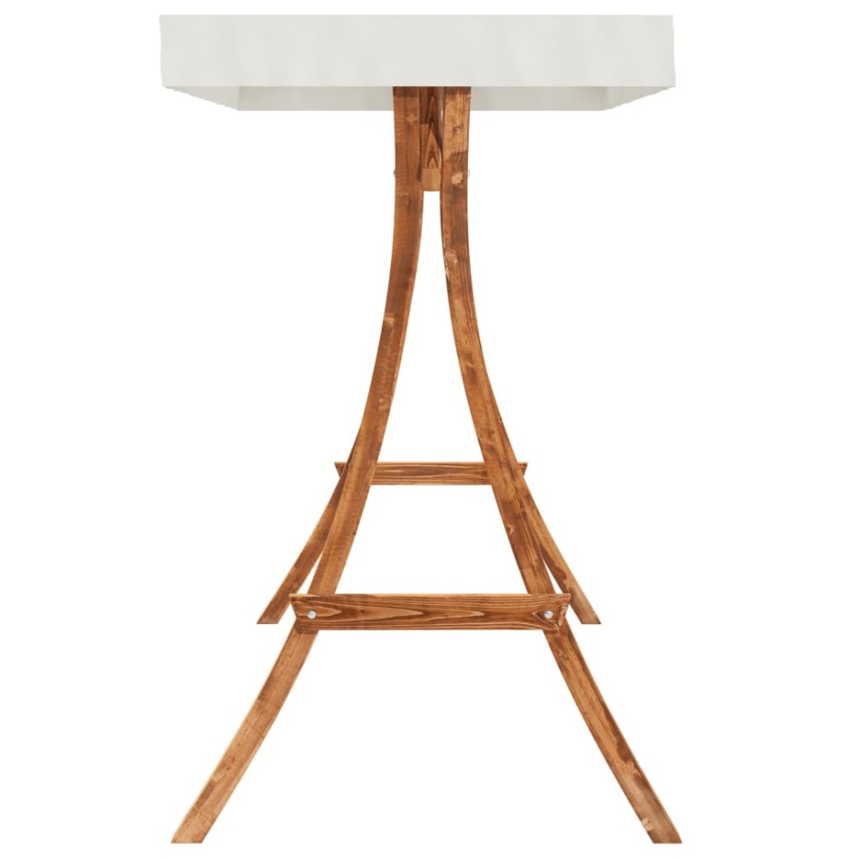 Columpio con cojín y toldo madera maciza de