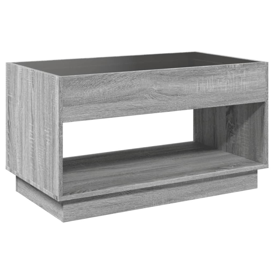 Mesa de centro con Infinity LED gris Sonoma 90x50x50