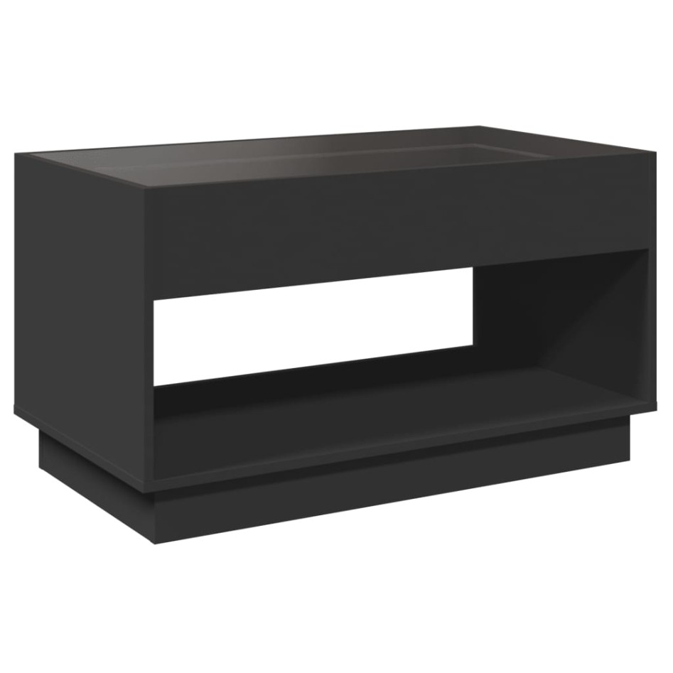 Mesa de centro con Infinity LED negro 90x50x50