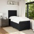 Cama box spring con colchón terciopelo negro 80x200