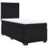 Cama box spring con colchón terciopelo negro 80x200