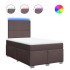 Cama box spring con colchón tela marrón oscuro 120x200