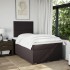 Cama box spring con colchón tela marrón oscuro 120x200