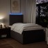 Cama box spring con colchón tela marrón oscuro 120x200