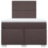 Cama box spring con colchón tela marrón oscuro 120x200