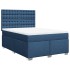 Cama box spring con colchón tela azul 140x190