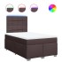 Cama box spring con colchón tela marrón oscuro 120x200