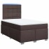 Cama box spring con colchón tela marrón oscuro 120x200