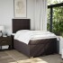 Cama box spring con colchón tela marrón oscuro 120x200
