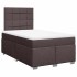 Cama box spring con colchón tela marrón oscuro 120x200