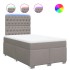 Cama box spring con colchón tela gris taupe 120x200